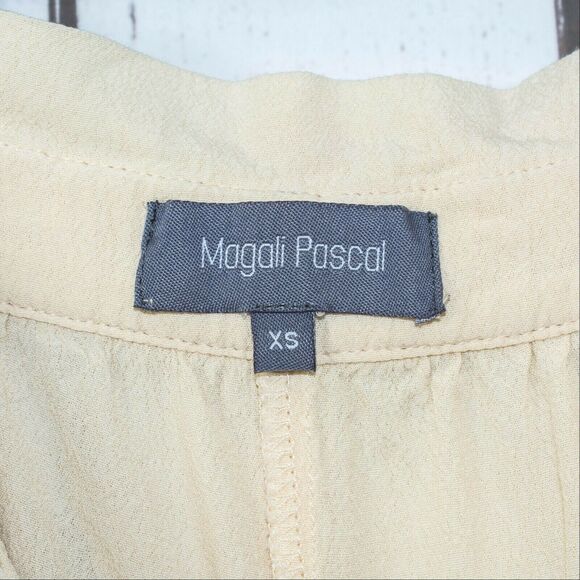 Magali Pascal Ruffle trim Tie Short Shorts Beige Rayon Silk Size XS - Picture 3 of 5
